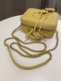Chanel Filigree Vanity Case Yellow Caviar