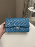 Chanel Classic Quilted Medium Double Flap Turquoise Patent