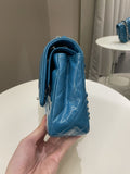 Chanel Classic Quilted Medium Double Flap Turquoise Patent