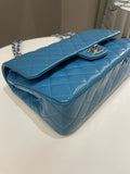 Chanel Classic Quilted Medium Double Flap Turquoise Patent