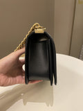 Chanel Quilted Boy Old Medium Black Rigid Caviar