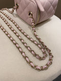 Chanel 21S Quilted Mini Vanity Cube Rose Clair Lilac Caviar