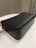 Chanel Vintage Quilted Full Flap Bag Black Lambskin