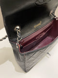 Chanel Vintage Quilted Full Flap Bag Black Lambskin