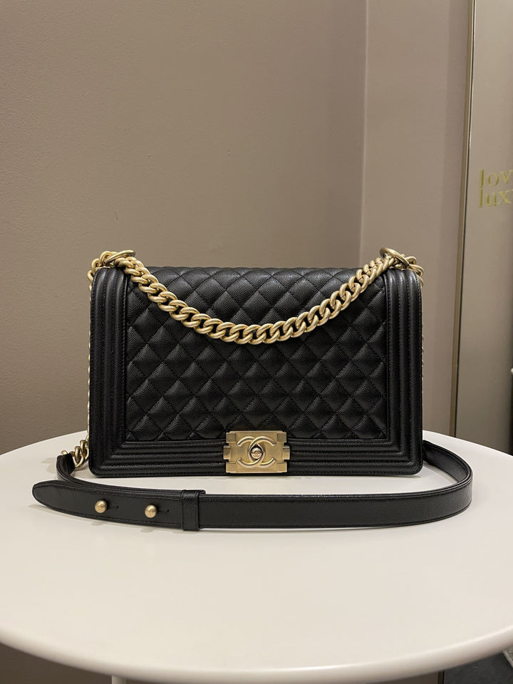 Chanel Quilted New Medium Boy Black Caviar