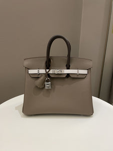 Hermes Birkin 25 Etoupe/ Ebene/ Gris Pale Epsom