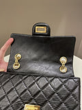 Chanel 2.55 Quilted Mini Reissue Black Aged Calfskin
