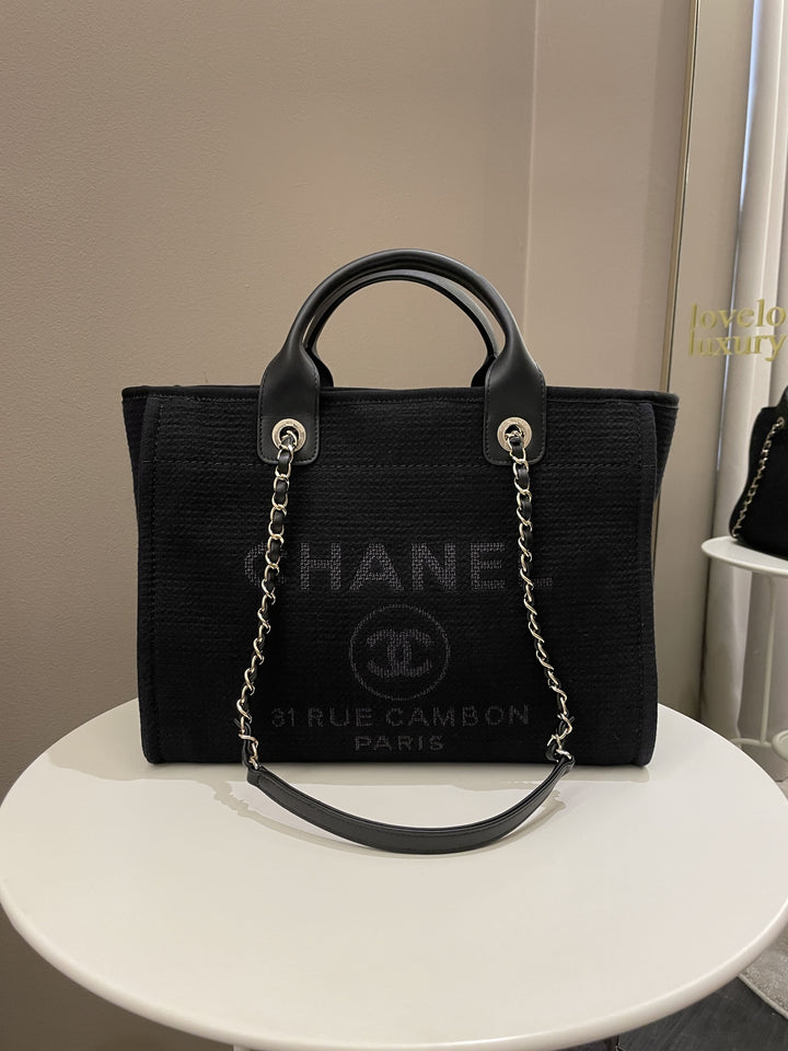 Chanel Deauville Shopper Tote Black