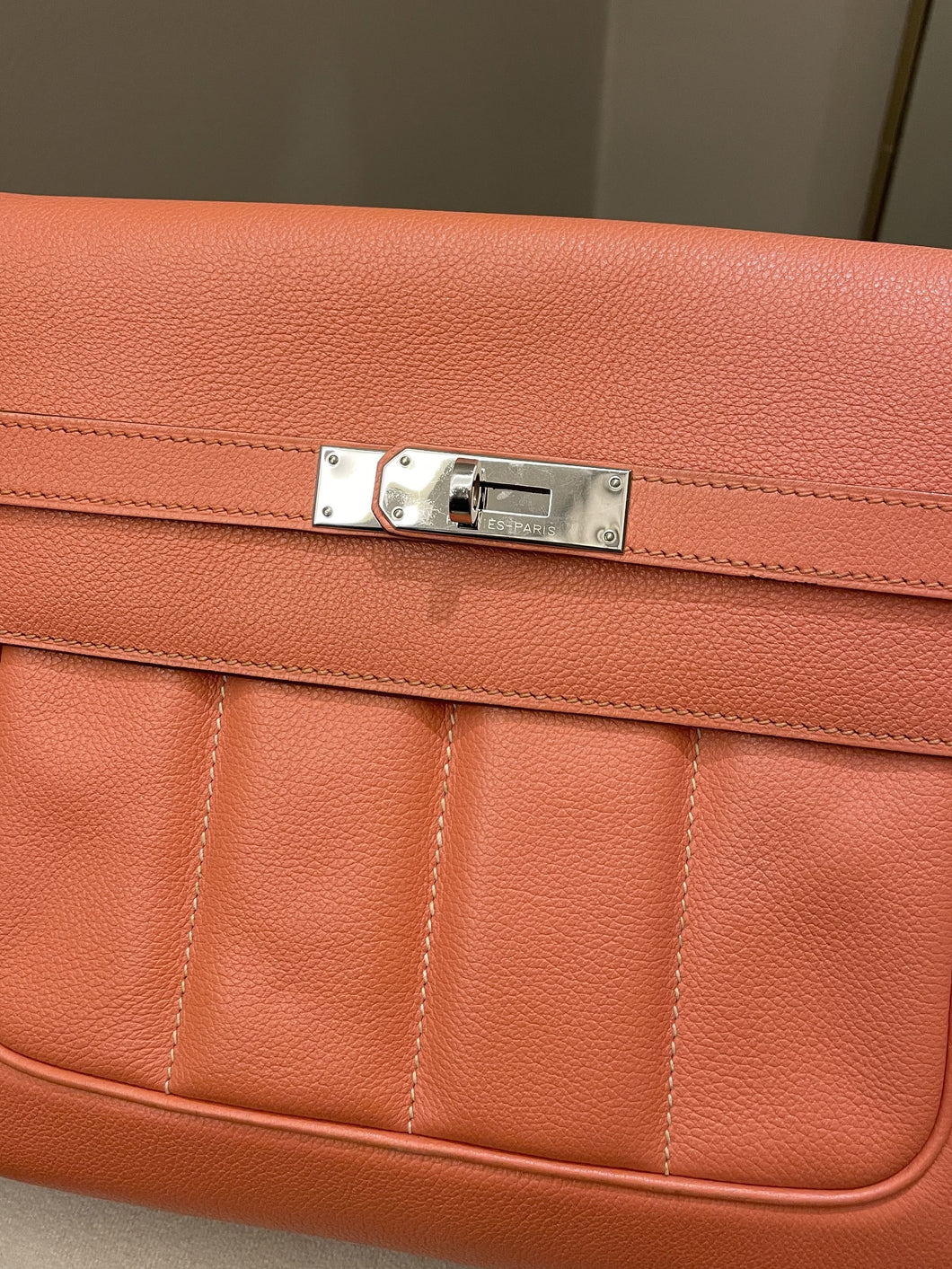 Hermes Berline 28 Flamingo Veau Evercolor