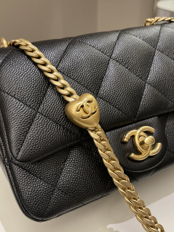 Chanel 23P Sweet Heart Flap Black Caviar