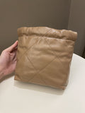 Chanel 23B 22 Mini Hobo Beige Calfskin