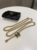 Chanel 22P Pending Belt Clutch Chain Black Lambskin
