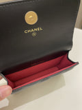 Chanel 22P Pending Belt Clutch Chain Black Lambskin