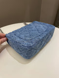 Chanel 23P Camellia Sweet Heart Mini Flap Blue Denim