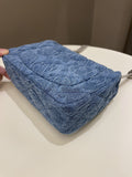Chanel 23P Camellia Sweet Heart Mini Flap Blue Denim