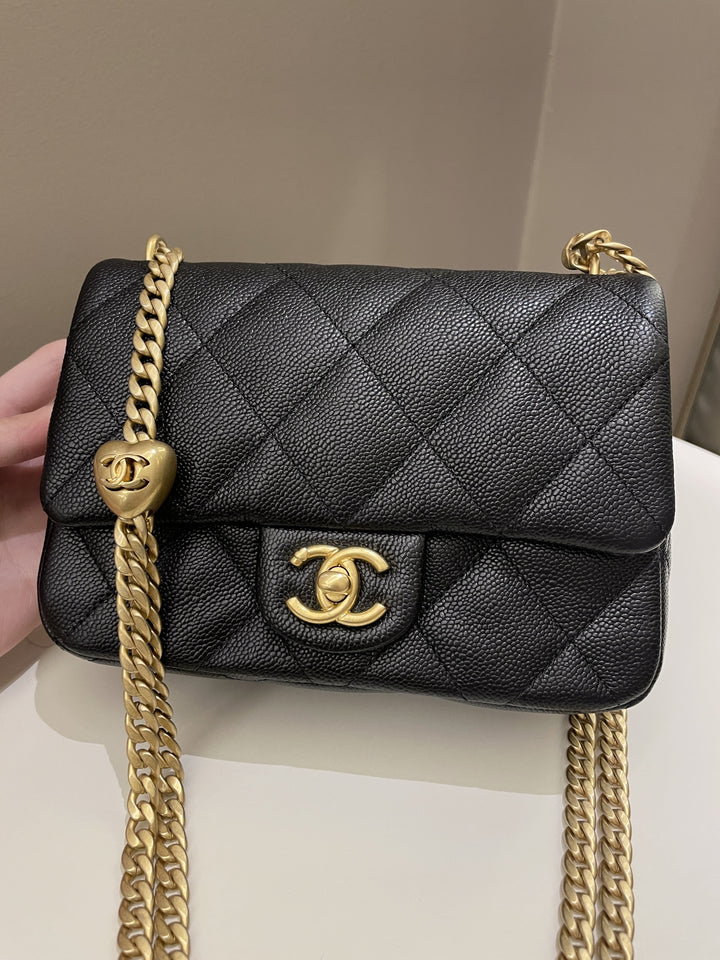 Chanel 23P Sweet Heart Flap Black Caviar