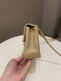 Chanel Vintage Classic Quilted Mini Square Beige Lambskin