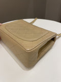 Chanel Vintage Classic Quilted Mini Square Beige Lambskin
