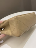 Chanel Vintage Classic Quilted Mini Square Beige Lambskin