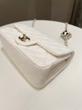 Chanel Pearl Crush Quilted Mini Rectangular Ivory Stiff Lambskin
