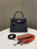 Hermes Kelly Retourne 25 Caban / Bleu Marine Togo