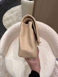 Chanel Classic Quilted Medium Double Flap Beige Caviar