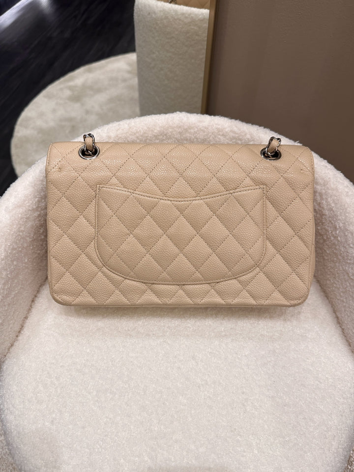 Chanel Classic Quilted Medium Double Flap Beige Caviar