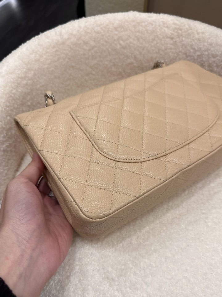 Chanel Classic Quilted Medium Double Flap Beige Caviar
