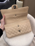 Chanel Classic Quilted Medium Double Flap Beige Caviar
