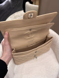 Chanel Classic Quilted Medium Double Flap Beige Caviar