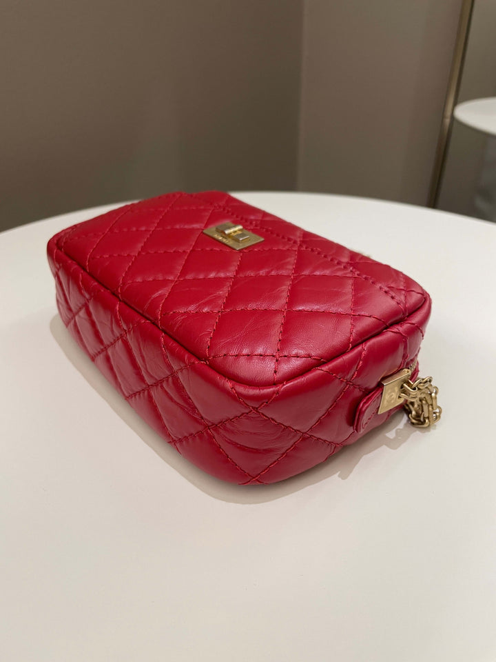 Chanel Quilted 2.55 Reissue Camera Bag Red Aged Calfskin