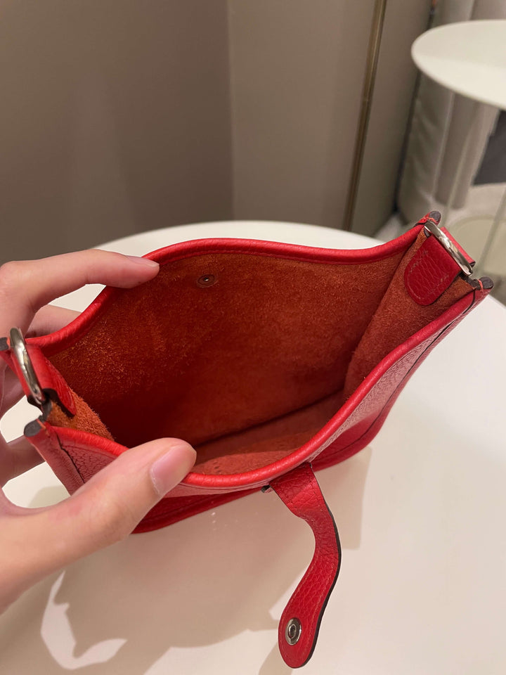 Hermes Mini Evelyne Rouge Tomate Clemence