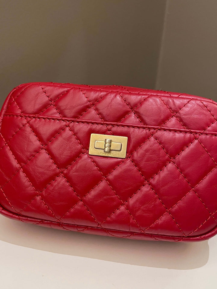 Chanel Quilted 2.55 Reissue Camera Bag Red Aged Calfskin