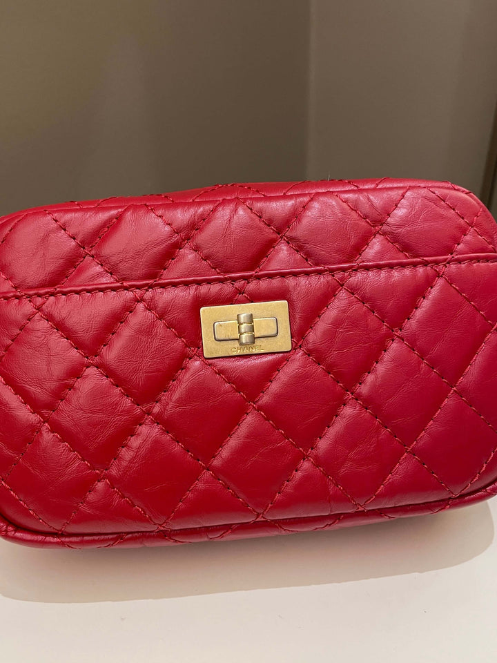 Chanel Quilted 2.55 Reissue Camera Bag Red Aged Calfskin