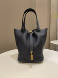 Hermes Picotin Lock PM 18 Bleu Nuit Clemence