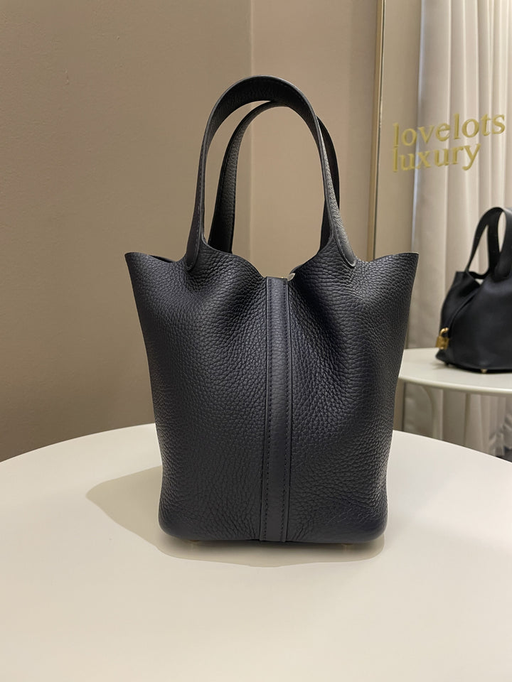 Hermes Picotin Lock PM 18 Bleu Nuit Clemence