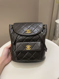 Chanel Quilted Vintage Duma Cc Backpack Brown Lambskin
