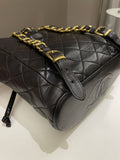 Chanel Quilted Vintage Duma Cc Backpack Brown Lambskin