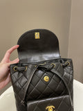 Chanel Quilted Vintage Duma Cc Backpack Brown Lambskin