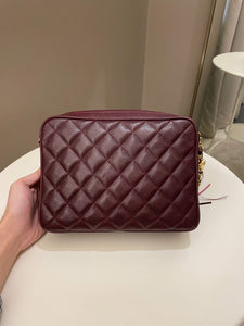 Chanel Vintage Camera Bag Tassle Burgundy Caviar