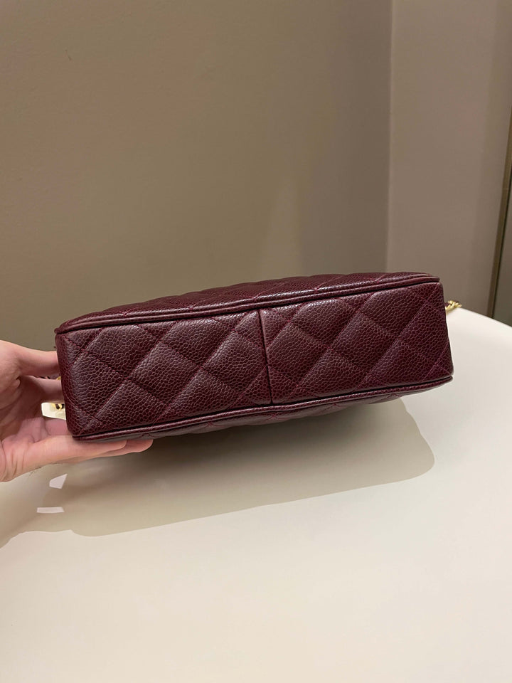 Chanel Vintage Camera Bag Tassle Burgundy Caviar