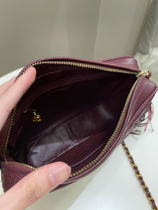 Chanel Vintage Camera Bag Tassle Burgundy Caviar