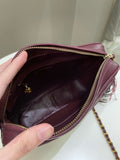 Chanel Vintage Camera Bag Tassle Burgundy Caviar