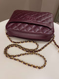 Chanel Vintage Camera Bag Tassle Burgundy Caviar