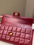 Chanel Chocolate Bar Flap Dark Red Lambskin