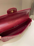 Chanel Chocolate Bar Flap Dark Red Lambskin