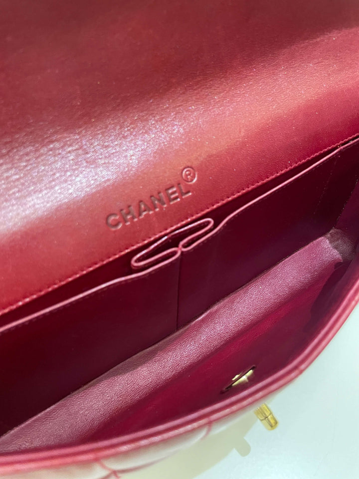 Chanel Chocolate Bar Flap Dark Red Lambskin