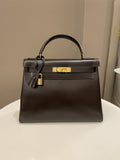 Hermes Vintage Kelly 28 Dark Brown Box