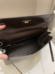 Hermes Vintage Kelly 28 Dark Brown Box