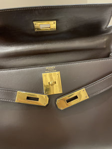 Hermes Vintage Kelly 28 Dark Brown Box